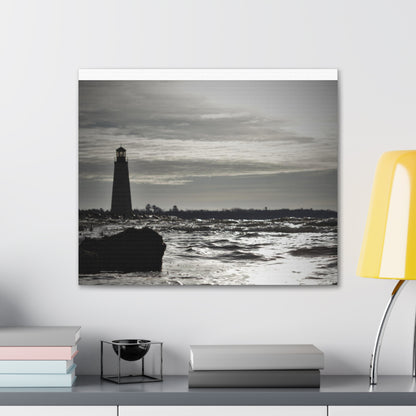 Canvas Gallery Wraps (White Wrap)-Winter Light House