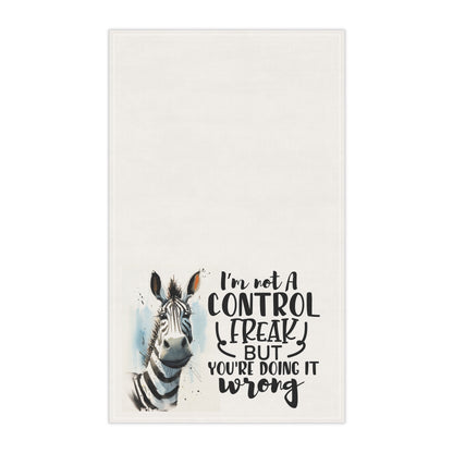 Sarcastic Zebra Kitchen Towel - Control freak