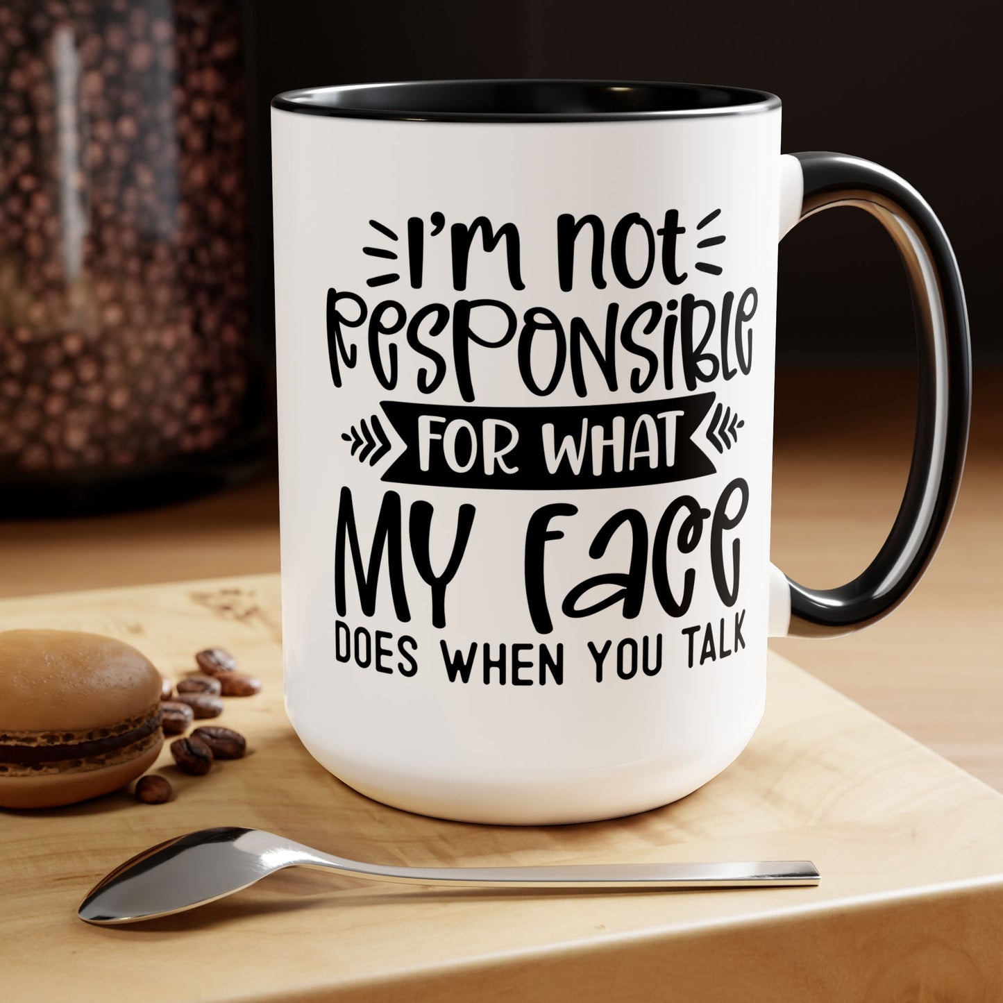 Two-Tone Coffee Mugs, 15oz - my face