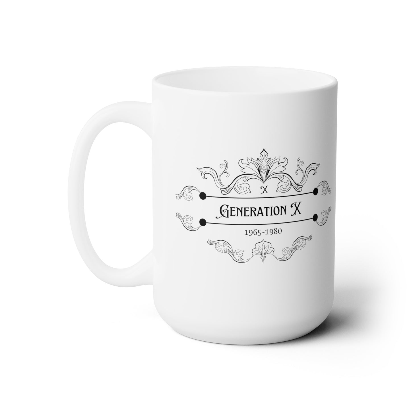 White Ceramic Mug 15oz Generation X