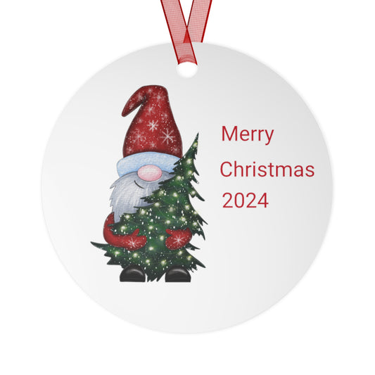 Metal Ornaments - Round Gnomes