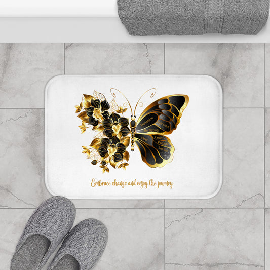 Bath Mat Millennial - Embrace the change Golden Butterfly