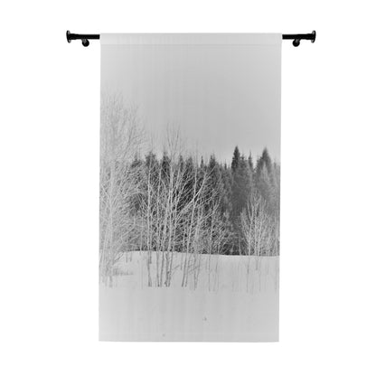 Black Out Window Curtains (1 Piece Right) Winter tree line