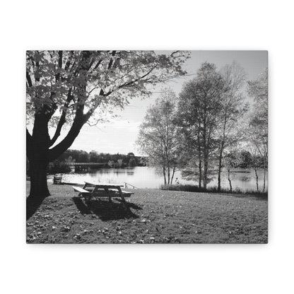 Canvas Gallery Wraps - Picinic by the river. Black and White