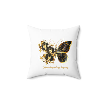 Spun Polyester Square Pillow - Embrace the journey