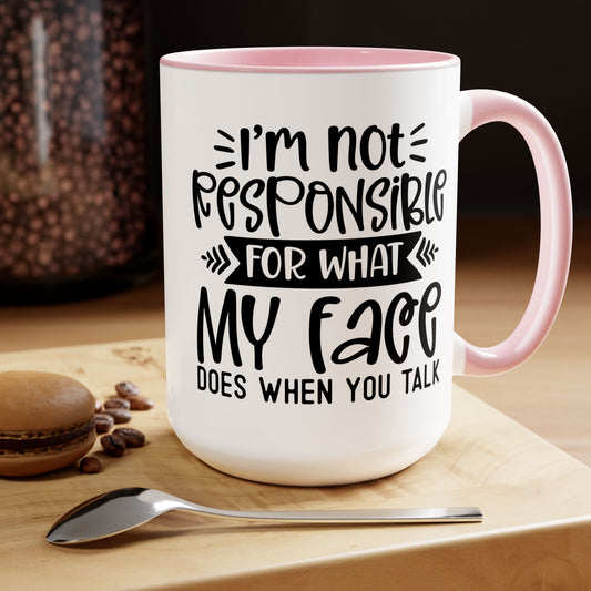 Two-Tone Coffee Mugs, 15oz - my face