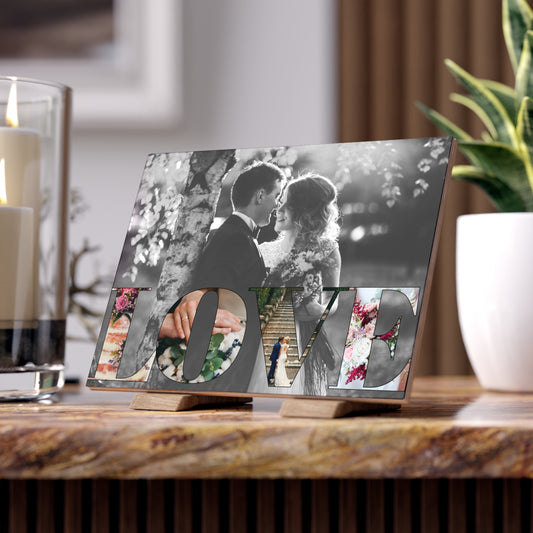 Personalized Ceramic Photo Tile - Wedding, Anniversary, Valentines,