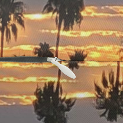 Spun Polyester Lumbar Pillow Morning Sun Beams and Palm Trees