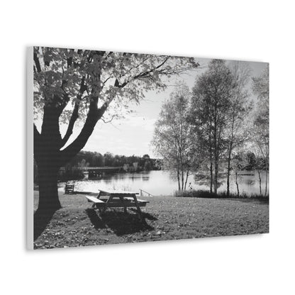 Canvas Gallery Wraps - Picinic by the river. Black and White