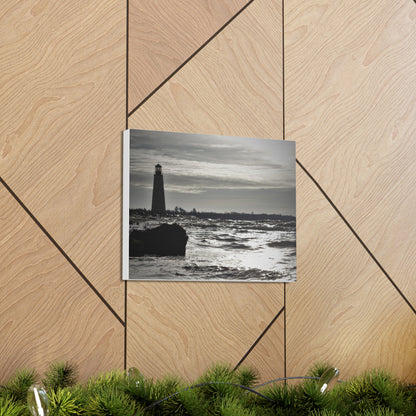 Canvas Gallery Wraps (White Wrap)-Winter Light House