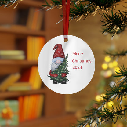 Metal Ornaments - Round Gnomes