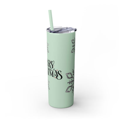 Skinny Tumbler with Straw, 20oz Mery Christmas