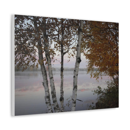 Canvas Gallery Wraps (White Wrap) - River view with morning fog