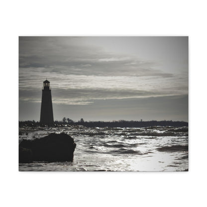 Canvas Gallery Wraps (White Wrap)-Winter Light House