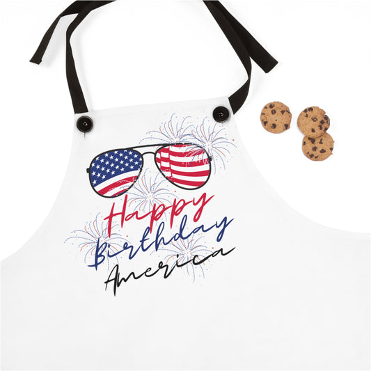 White Apron - Happy Birthday America