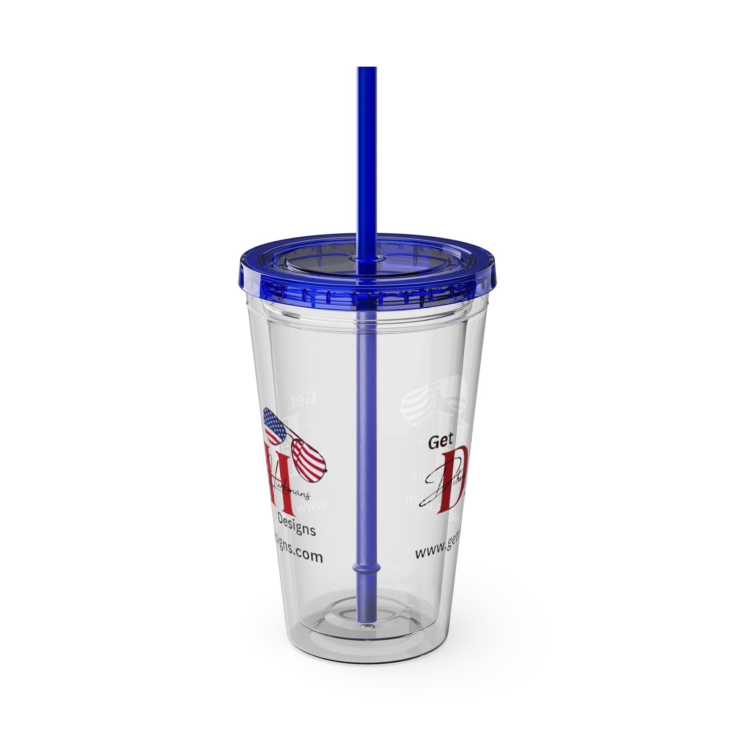Clear Tumbler with color-matching lid and straw, 16oz  - Carry Your Brand