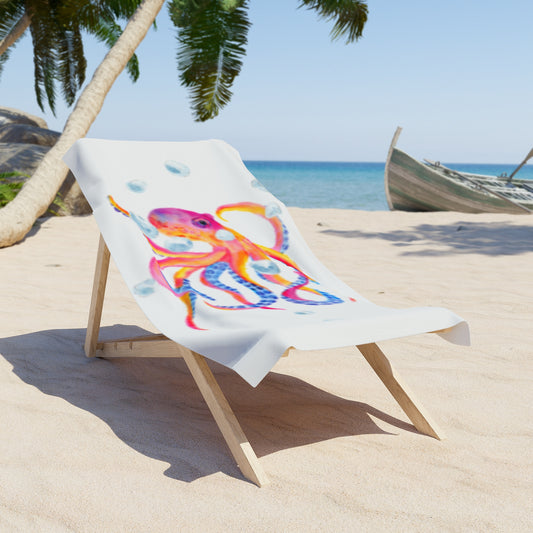 Luxurious Beach Towel - Octopus and Bubbles