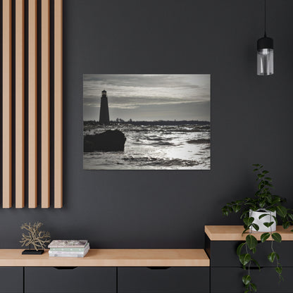 Canvas Gallery Wraps (White Wrap)-Winter Light House