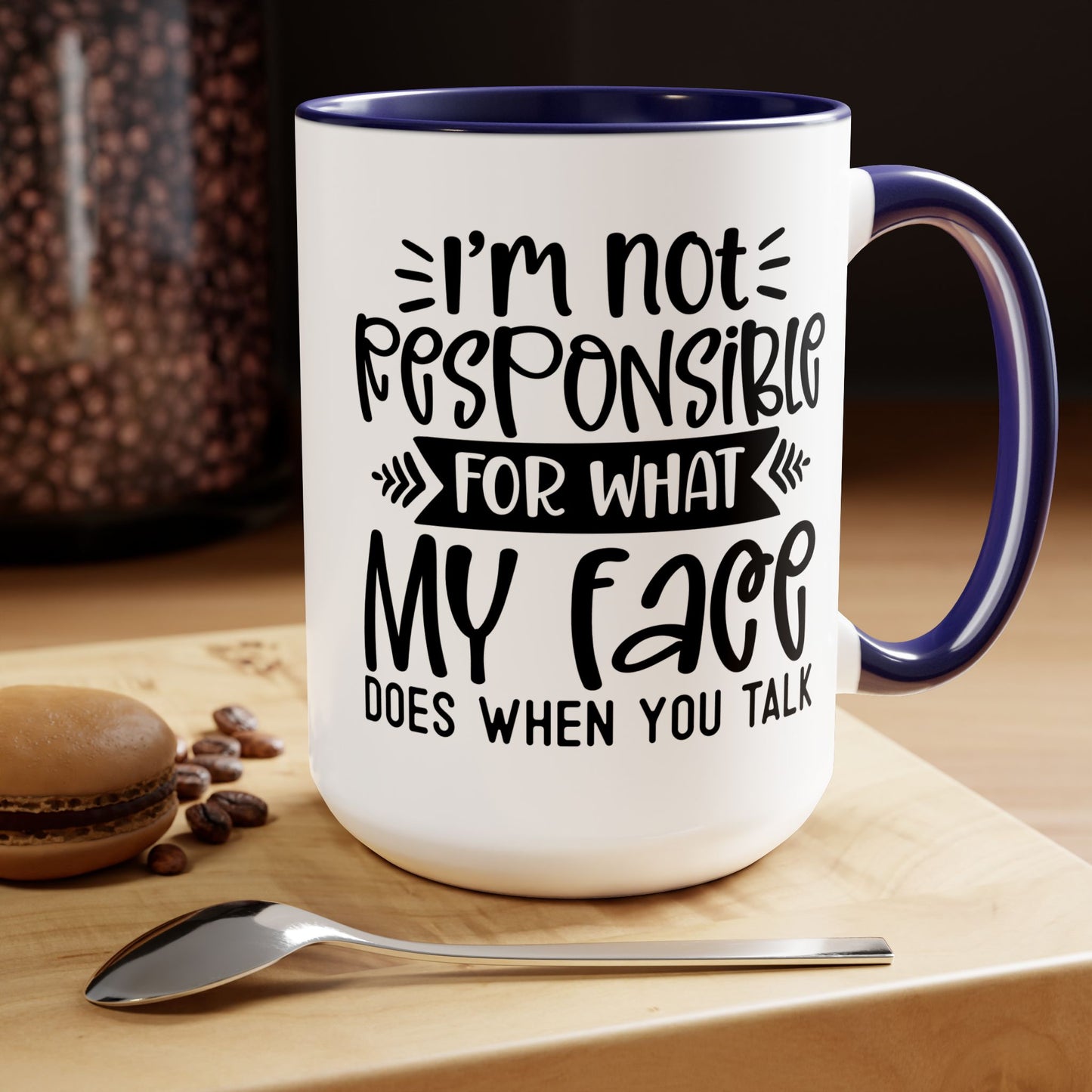 Two-Tone Coffee Mugs, 15oz - my face