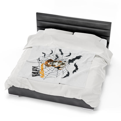 Velveteen Plush Blanket - Beagle Halloween
