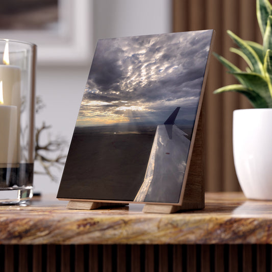 Ceramic Photo Tile - Sunbeams off the wing