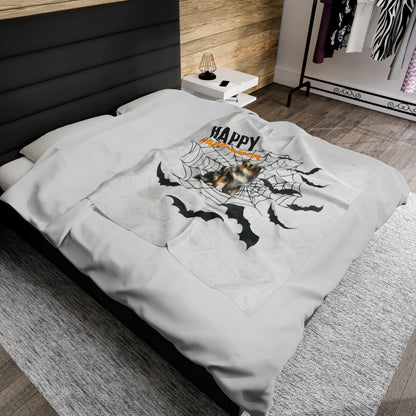 Velveteen Plush Blanket - Australian Shepard Halloween