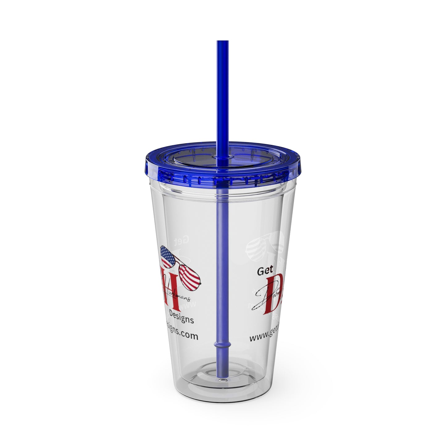 Clear Tumbler with color-matching lid and straw, 16oz  - Carry Your Brand