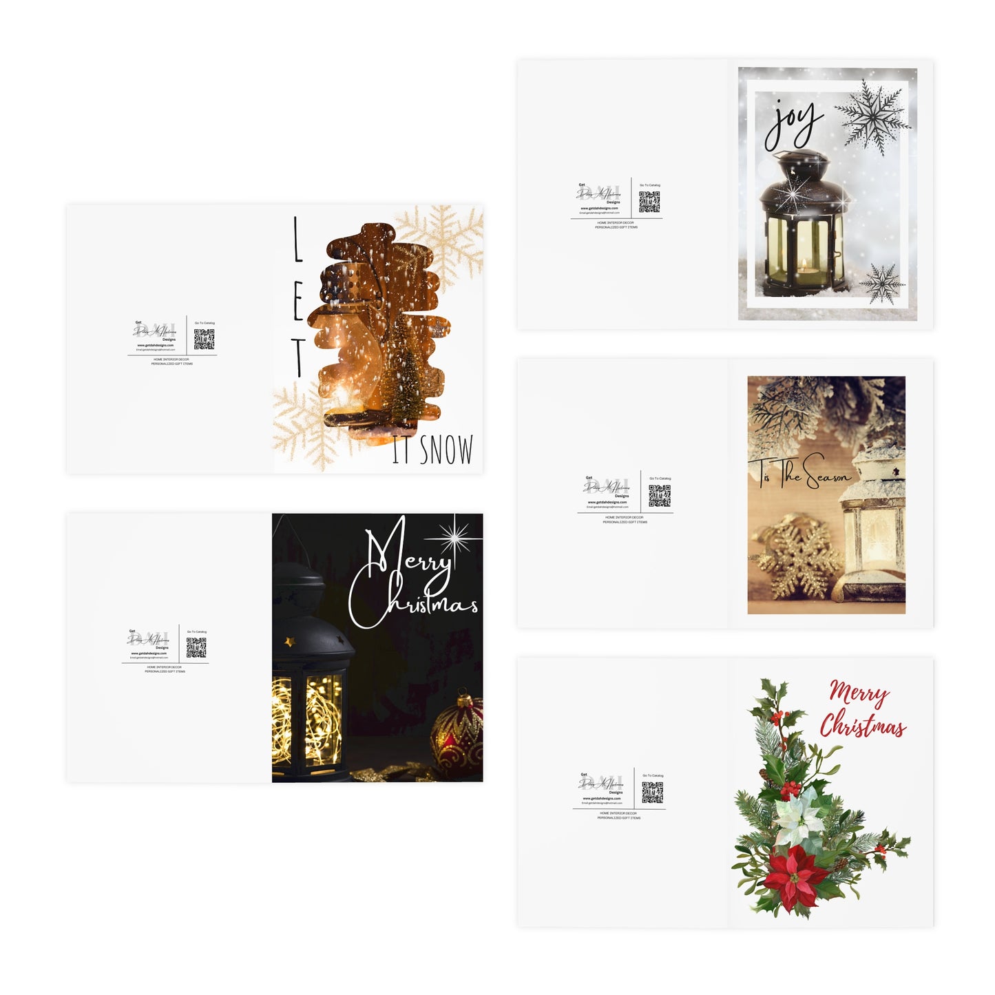 Multi-Design Greeting Cards (5-Pack) Holiday Lanterns