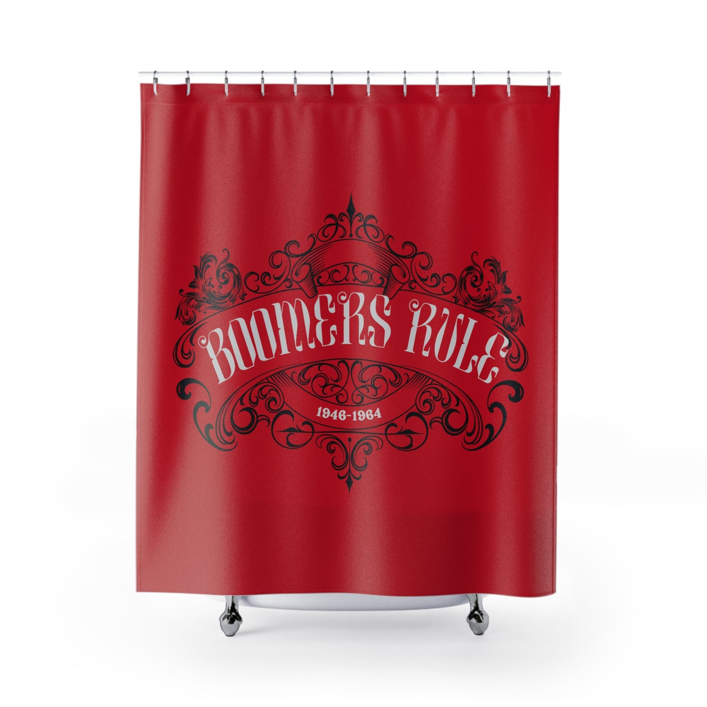 Dark Red Shower Curtain - Boomers Rule