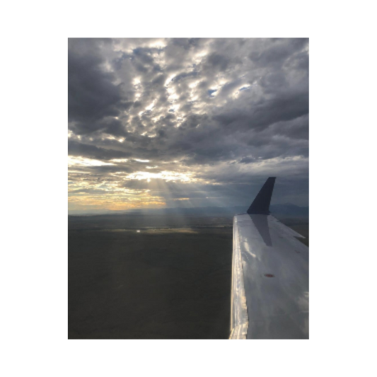 Acrylic Prints (French Cleat) Desert Sunrise from Above – Wing View Art